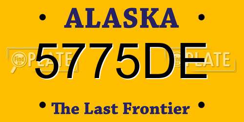 5775DE Alaska License Plate