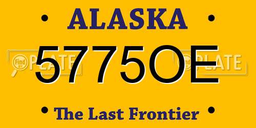 5775OE Alaska License Plate