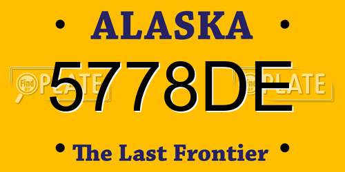 5778DE Alaska License Plate