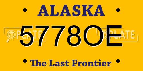 5778OE Alaska License Plate