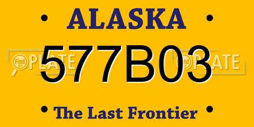 577B03 Alaska License Plate