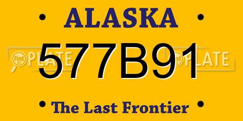 577B91 Alaska License Plate