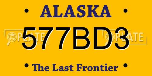 577BD3 Alaska License Plate