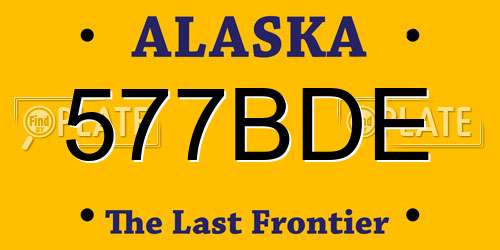 577BDE Alaska License Plate