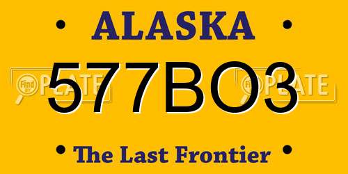 577BO3 Alaska License Plate
