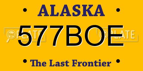 577BOE Alaska License Plate