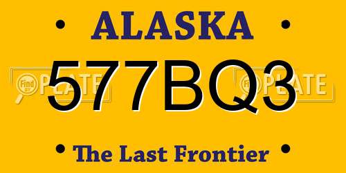 577BQ3 Alaska License Plate