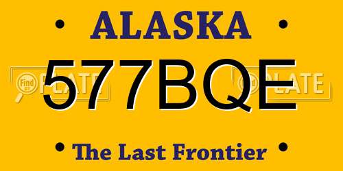 577BQE Alaska License Plate