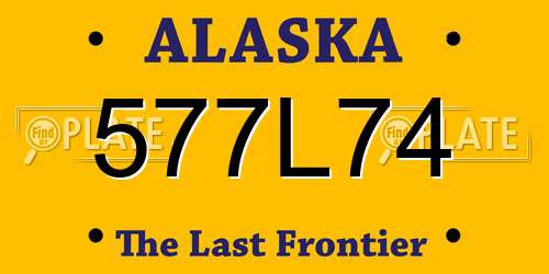577L74 Alaska License Plate