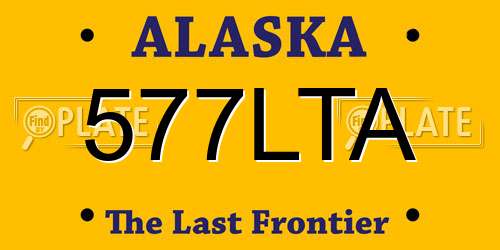 577LTA Alaska License Plate