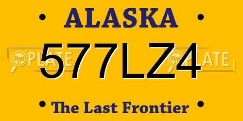 577LZ4 Alaska License Plate