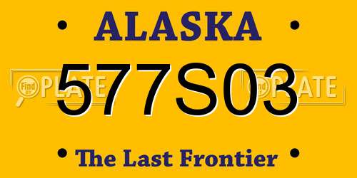 577S03 Alaska License Plate