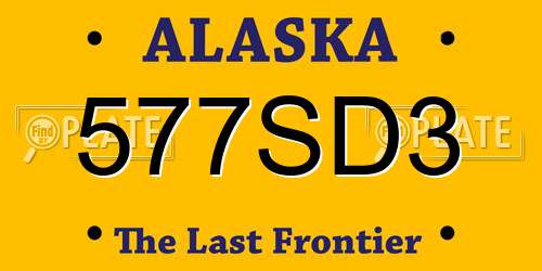 577SD3 Alaska License Plate
