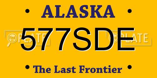 577SDE Alaska License Plate