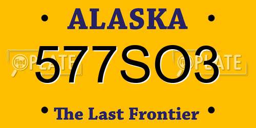 577SO3 Alaska License Plate