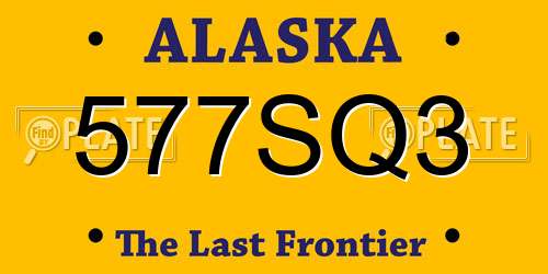 577SQ3 Alaska License Plate