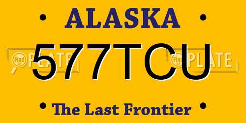 577TCU Alaska License Plate
