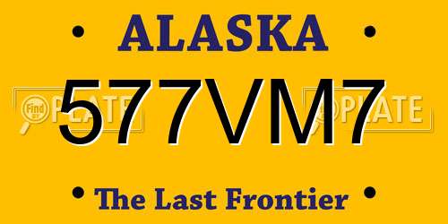 577VM7 Alaska License Plate