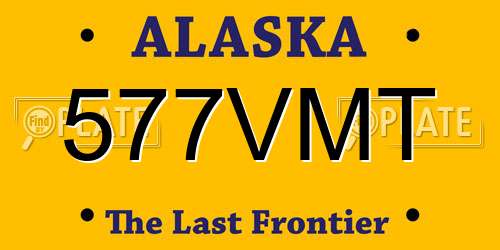 577VMT Alaska License Plate