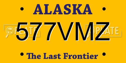 577VMZ Alaska License Plate