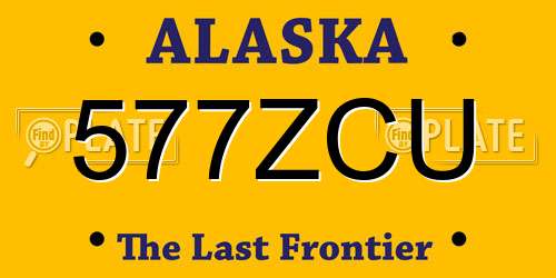 577ZCU Alaska License Plate