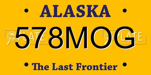 578MOG Alaska License Plate