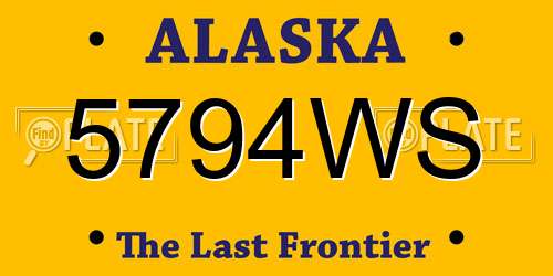 5794WS Alaska License Plate