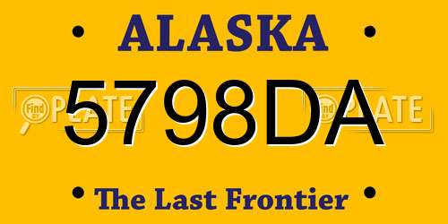 5798DA Alaska License Plate