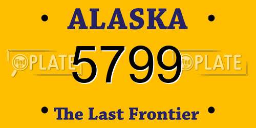 5799 Alaska License Plate