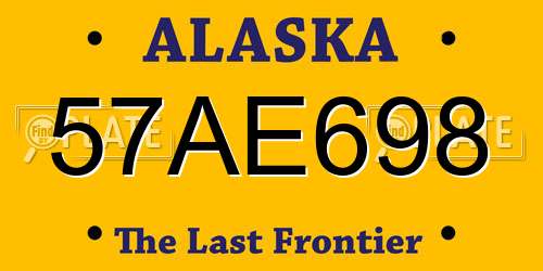57AE698 Alaska License Plate