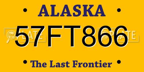 57FT866 Alaska License Plate