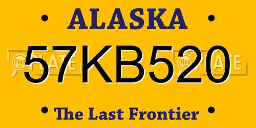 57KB520 Alaska License Plate