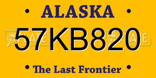 57KB820 Alaska License Plate