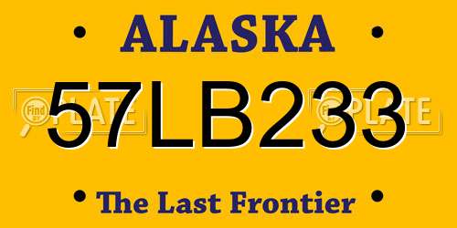 57LB233 Alaska License Plate