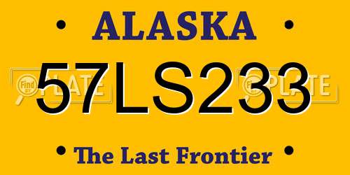 57LS233 Alaska License Plate