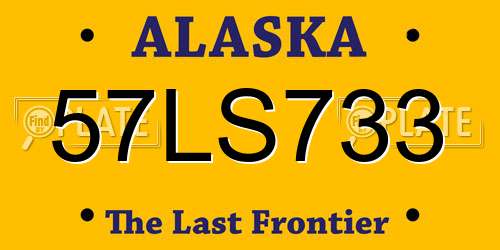 57LS733 Alaska License Plate