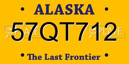 57QT712 Alaska License Plate