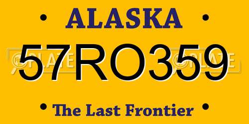 57RO359 Alaska License Plate