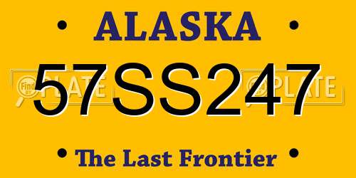 57SS247 Alaska License Plate