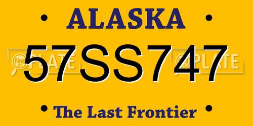57SS747 Alaska License Plate