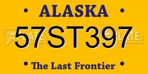 57ST397 Alaska License Plate