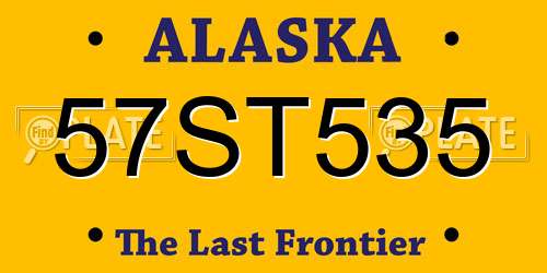 57ST535 Alaska License Plate