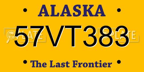 57VT383 Alaska License Plate