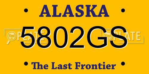 5802GS Alaska License Plate