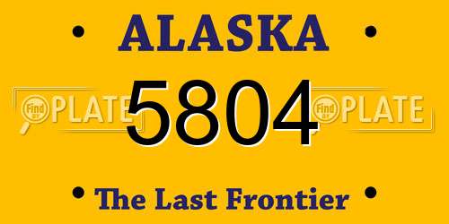 5804 Alaska License Plate