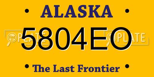 5804EO Alaska License Plate