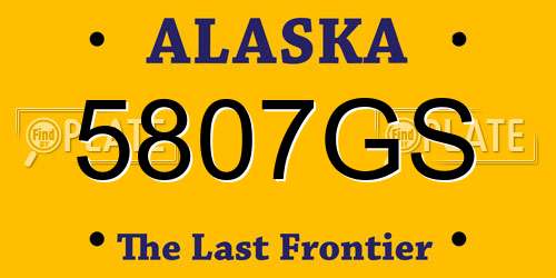5807GS Alaska License Plate