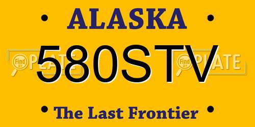 580STV Alaska License Plate
