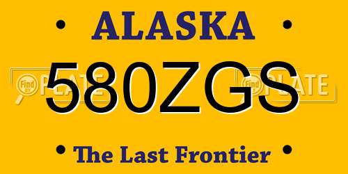 580ZGS Alaska License Plate