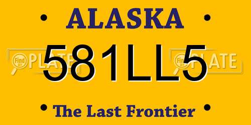 581LL5 Alaska License Plate